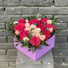 Цветочная композиция из Розы в коробке #REPLACE_PRED# Подлесном