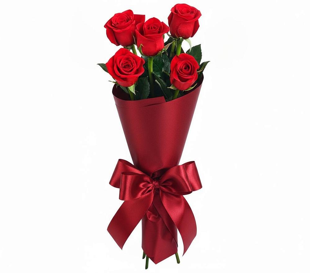 Букет 5 Красных роз Эдлесс Лав в Подлесном