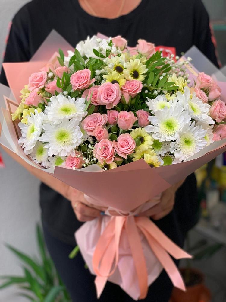 Букет цветов из: Розы и Хризантемы в Подлесном