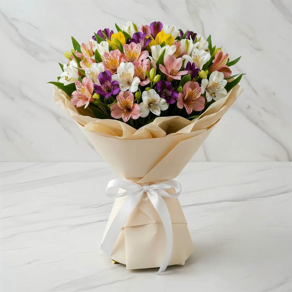 Букет цветов из: Альстромерии в Подлесном