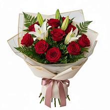 Букет цветов из:  Лилии и Розы в Подлесном