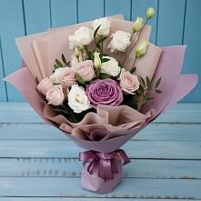 Букет цветов из:  Розы и Лизиантусы в Подлесном