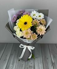 Букет цветов из:  Розы, Герберы и Хризантемы в Подлесном