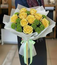 Букет цветов из:  Хризантемы и Розы в Подлесном
