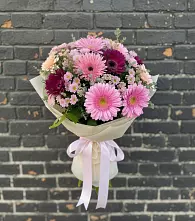 Букет цветов из:  Герберы и Хризантемы #REPLACE_PRED# Подлесном