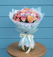 Букет цветов из:  Хризантемы и Розы в Подлесном