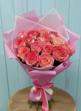 Букет 15 Розовых роз Равель в Подлесном